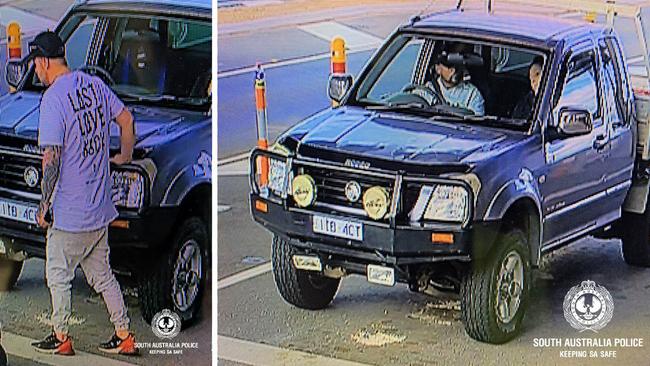 A Victorian ute being used by the three was tracked to metropolitan Adelaide and then to a hotel at Mawson Lakes about 12.15pm on Sunday.