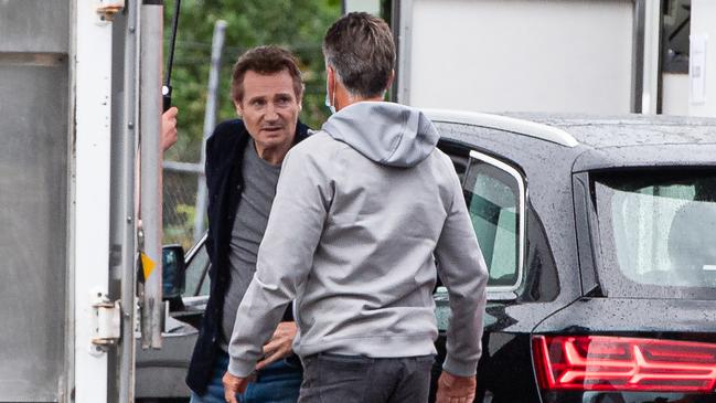 Liam Neeson filming at Lollipops Cafe in Noble Park. Picture: Jason Edwards