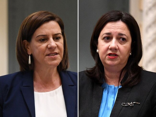 Frecklington and Palaszczuk ahead of the October election.