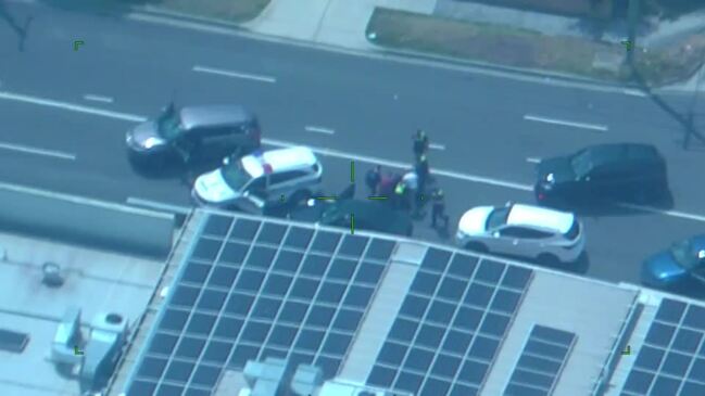 Police chopper footage of man being arrested in Dandenong