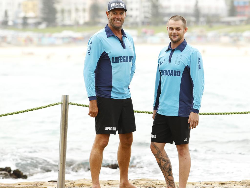 Polock with Bondi Rescue boss Bruce ‘Hoppo’ Hopkins.