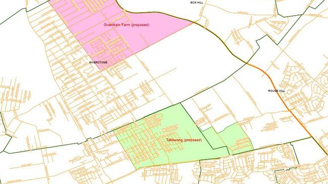 New suburb names and boundaries proposed for Blacktown City. Picture: Supplied