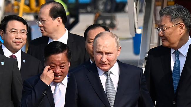 Russian President Vladimir Putin arrives in Beijing to attend the Third Belt and Road Forum. Picture: AFP