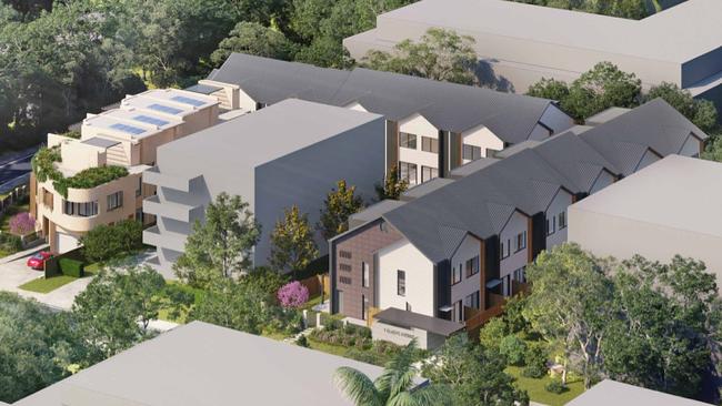 An artist's impression of a proposed 30-unit townhouse redevelopment that was rejected by the Land and Environment Court. Picture: Walsh Architects