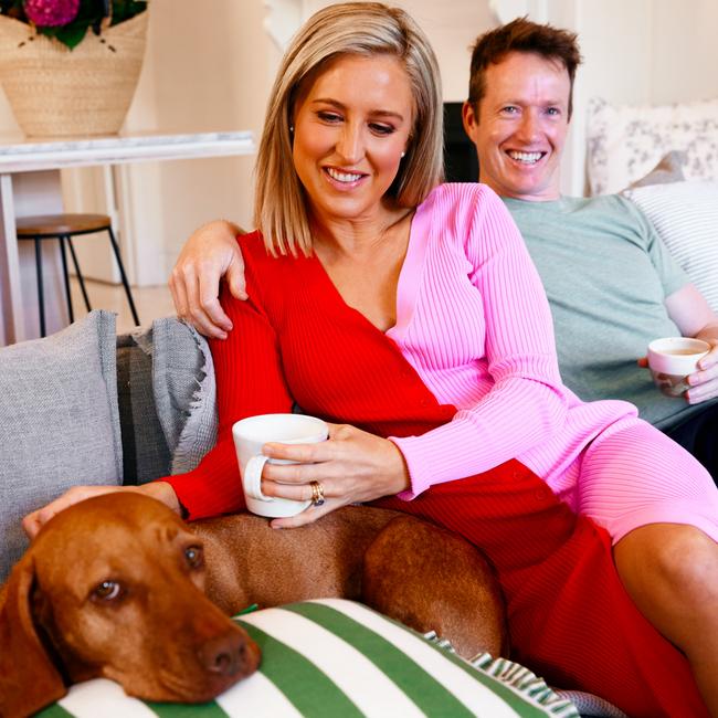 Elspeth Hussey and Alastair Dillon pregnancy reveal. Picture: Supplied