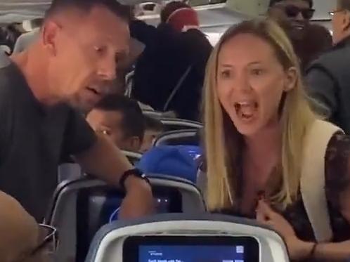 Heated argument about reclining seat on plane