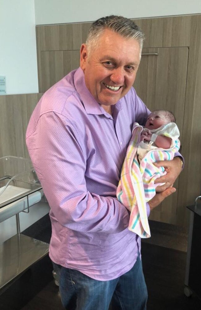 Ray Hadley with first grandchild Ava Marie.