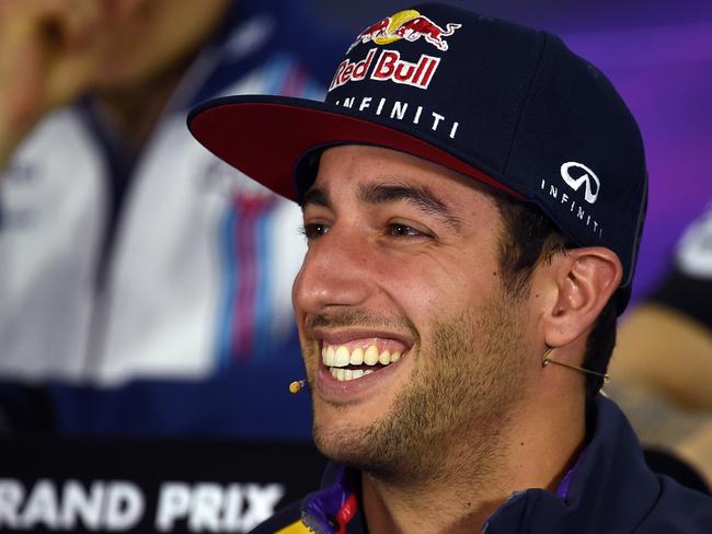 Infiniti Red Bull Racing's Australian driver Daniel Ricciardo speaks to the media during a press conference at the Formula One Australian Grand Prix in Melbourne. Picture: AFP PHOTO/William West