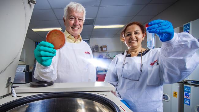 Griffith University’s Professor Michael Good and Associate Professor Manisha Pandey are on the cusp of finding a vaccine for Strep A. Picture: Nigel Hallett