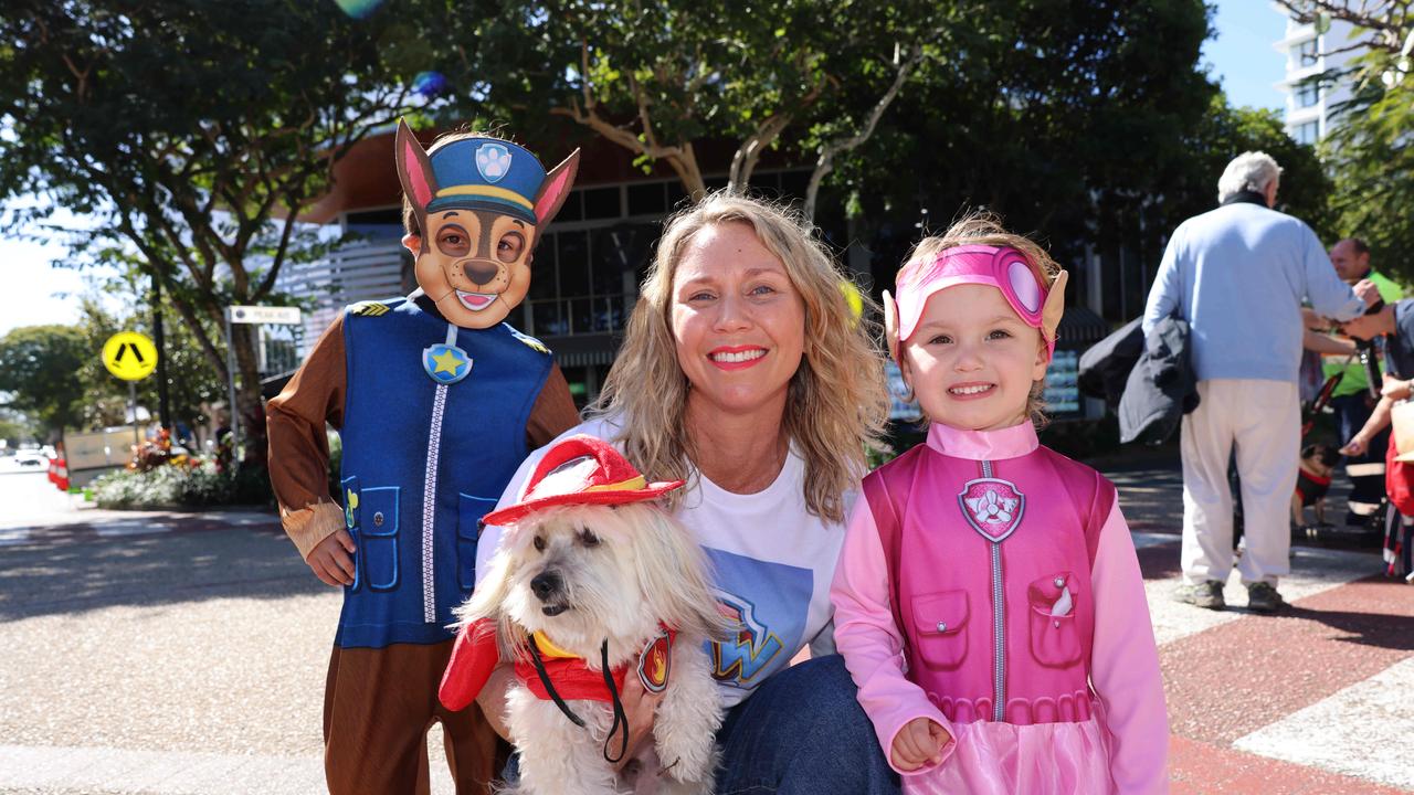 Domenico Moratti, Leana Moratti, Fiorella Moratti and Pepe at the Ray White Surfers Paradise Next Top Dogel competition on Tedder Avenue Main Beach. Picture, Portia Large.