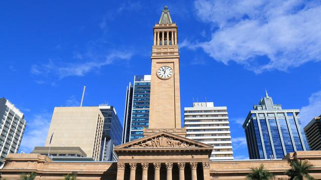 Brisbane City Hall in the Brisbane CBD.