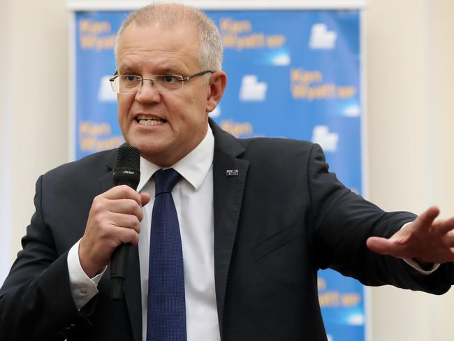 NEWS2019ELECTION 1/05/2019. DAY21/Job1Prime Minister Scott Morrison started day 21 campaigning with Ken Wyatt and Steve Irons in Midland, Perth at a seniors forum. Picture Gary Ramage