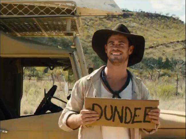 Chris Hemsworth appears in the new Dundee project. Screenshot from YouTube.