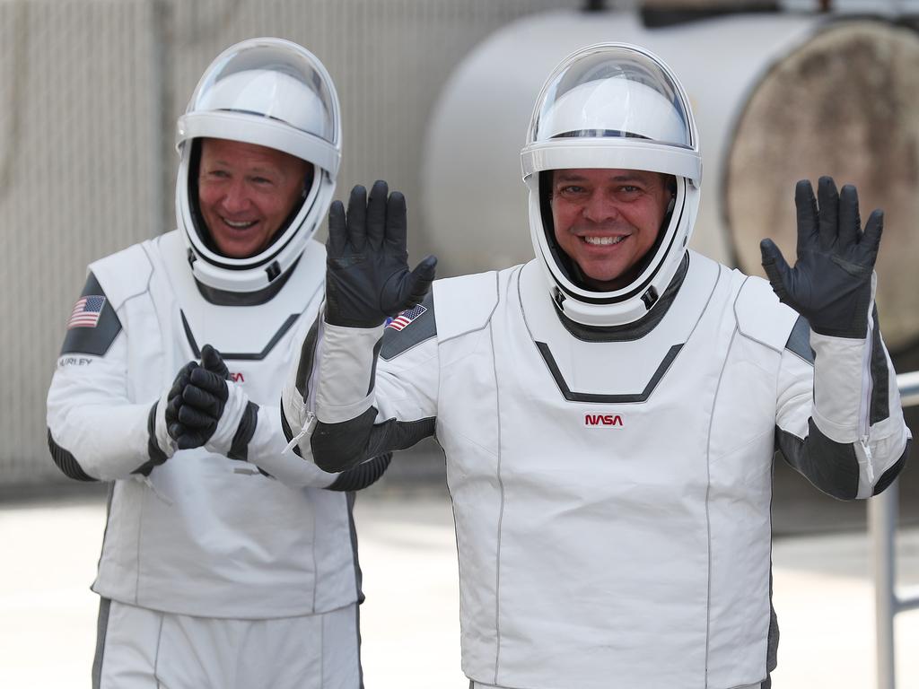 Douglas Hurley and Robert Behnken were the first NASA astronauts sent to space on a private company’s spacecraft earlier this year. Picture: Joe Raedle/Getty Images/AFP