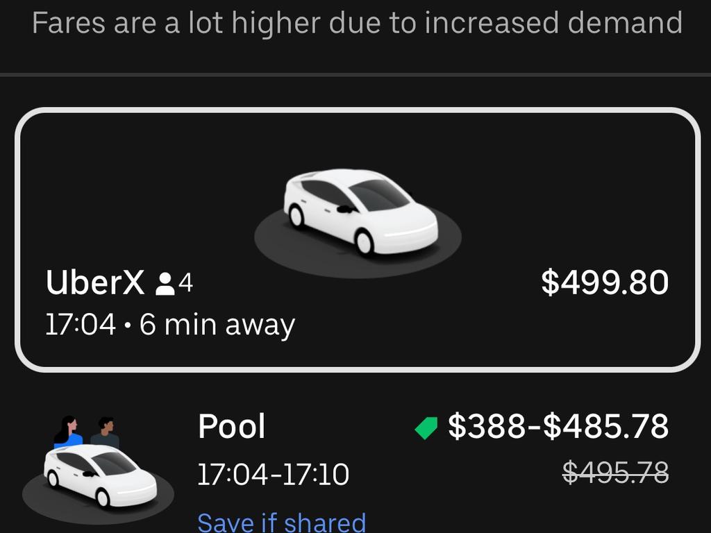 Insane prices close to $500 were captured by some stranded commuters.