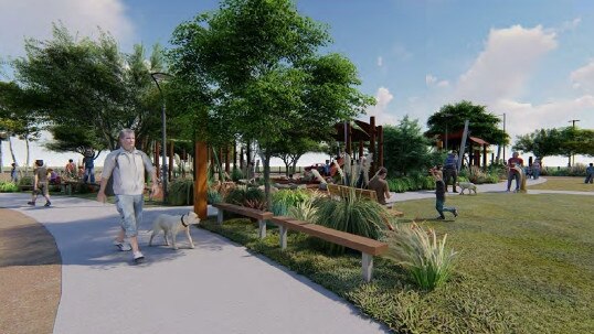 Preliminary design plans for a playground precinct at Myilly Point. Picture: NT Government