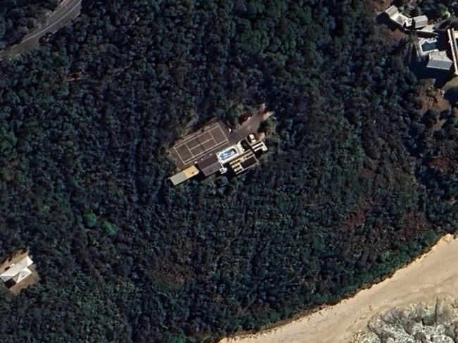 The Great Ocean Road family compound of John Bernard Adams. Picture: Google Earth