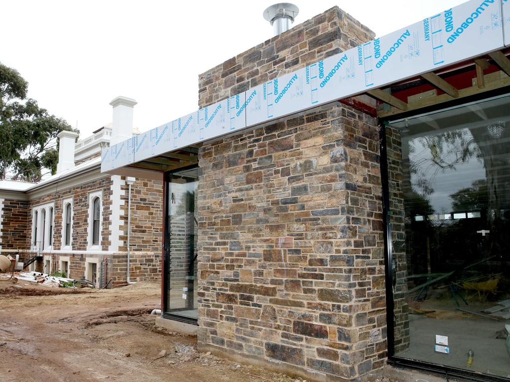 Korra Weera original house (left) with the new extension. Picture: Calum Robertson