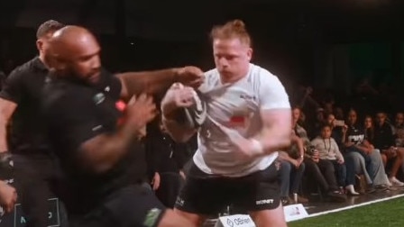 George Burgess tried his hand at Run It Straight. Photo: Instagram.