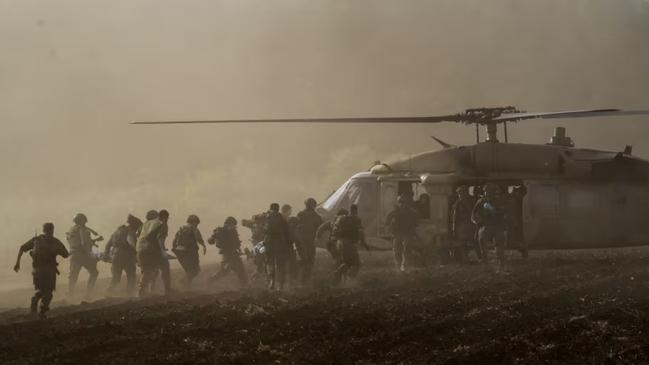 Israel’s military evacuated injured people after an antitank missile was fired into Israel from Lebanon on Thursday. Picture: Ayal Margolin/Reuters/WSJ