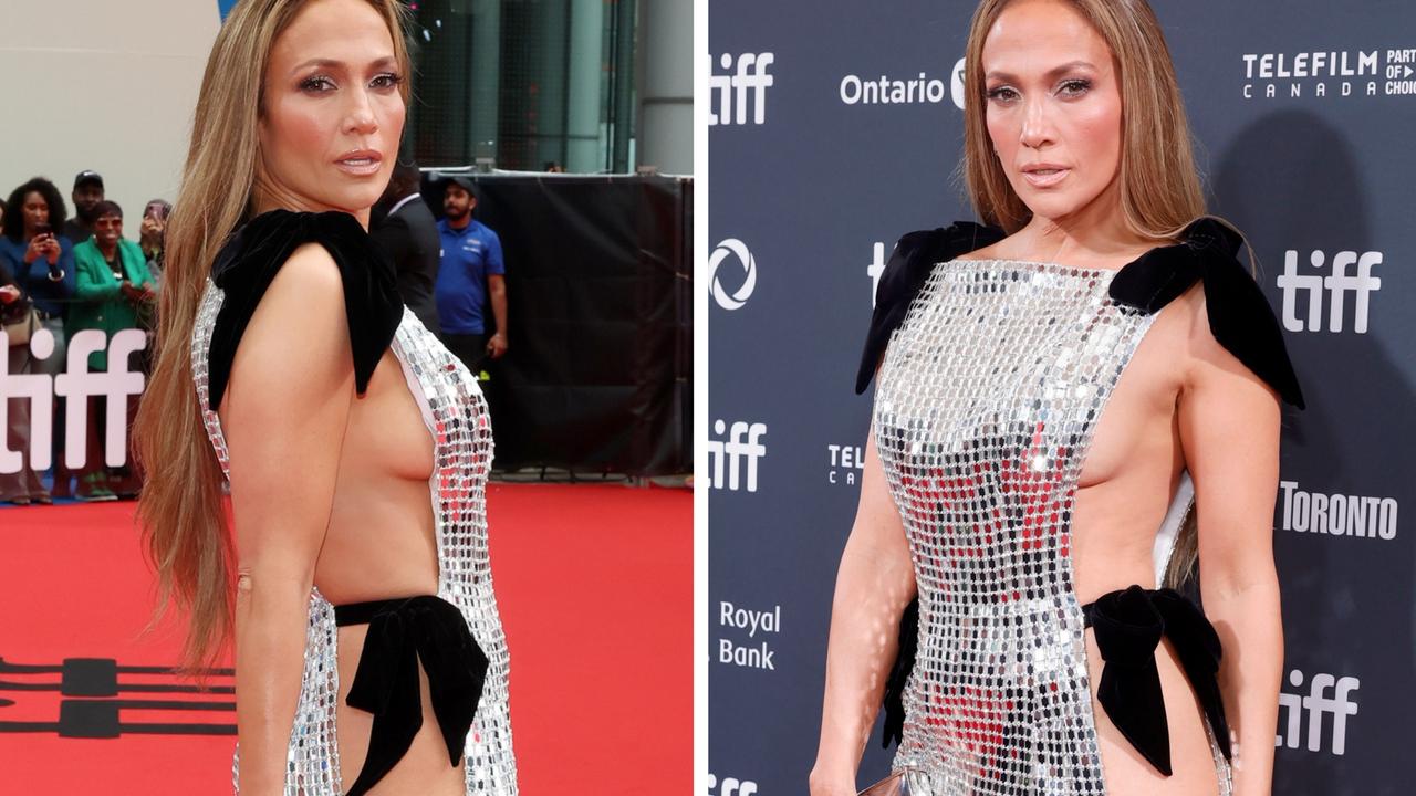 Newly-single JLo’s wildly revealing red carpet outfit