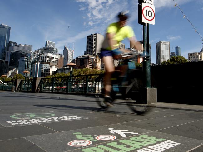 The three-week blitz busted dozens of speeding cyclists. Picture: David Geraghty