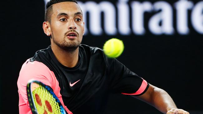 Nick Kyrgios during his loss to Grigor Dimitrov.