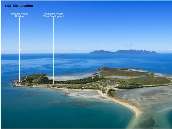 Development plans for Stone Island off the Whitsundays' coast. Picture: Documents submitted to Whitsunday Regional Council