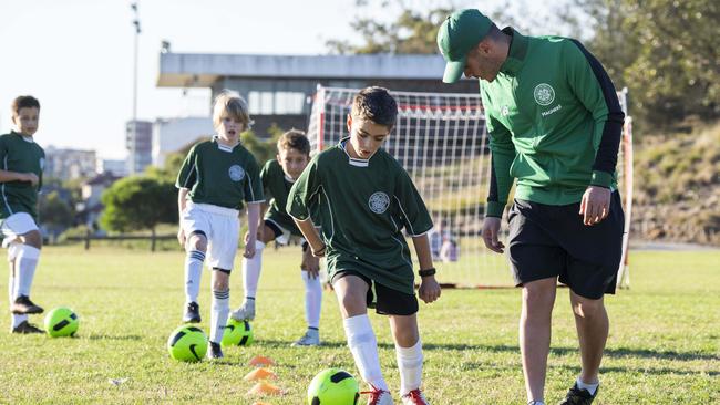 Emmanuel Morris, 9, being put through his paces. Picture: Matthew Vasilescu