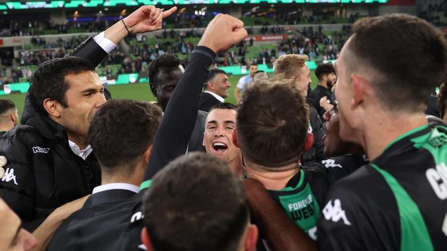 Western United players celebrate winning last season’s A-League grand final. Picture: Robert Cianflone/Getty Images