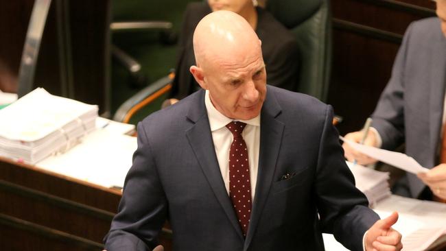 Premier Peter Gutwein addresses the Tasmanian House of Assembly during Question Time on Wednesday, October 10, 2021.