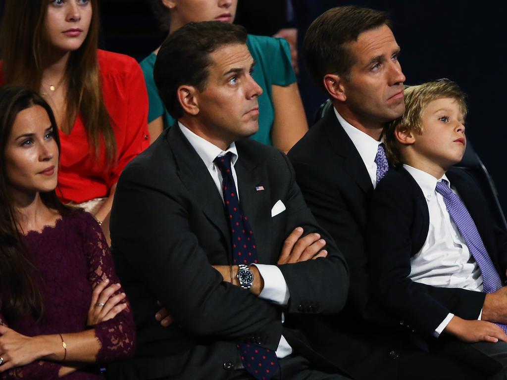 (R-L) former Attorney-General of Delaware Beau Biden, Hunter Biden (C), and Ashley Biden in 2012. Picture: Getty Images/AFP