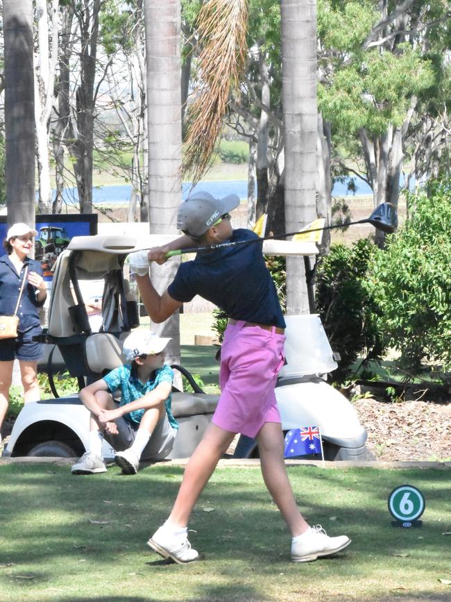 Victorian Kingston Ormonde playing in the boys 13-14 years division at the US Kids Golf Foundation Australian Open at the Rockhampton Golf Club on September 27 and 28.