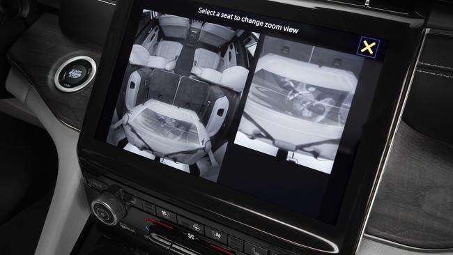 Jeep's ‘fam cam’ rear-seat monitoring camera system.