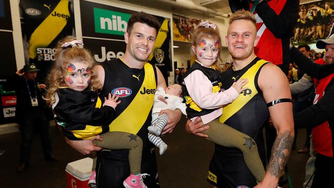 Trent Cotchin’s wife, Brooke, helped take the pressure off her husband while heavily pregnant with their third child, Parker.