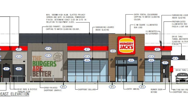 Plans revealing a new Hungry Jack’s drive-through proposed for Cairns North. Picture: Supplied