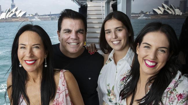 Ian Malouf with his wife, Larissa and daughters Lara (left) and Ellie. Picture: John Feder