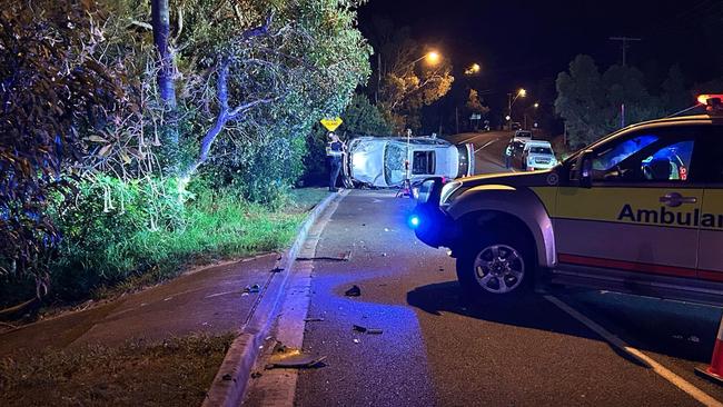 A 15-year-old girl has tragically died and a second teen and woman have been rushed to hospital after their BMW rolled on the Sunshine Coast.