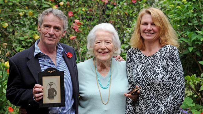 Sandie Parkes flew at her own expense from Canberra to Melbourne to deliver the Bible back to its rightful owners 100 years to the day after it left with Harold Berryman for war. Picture: Joe Castro.