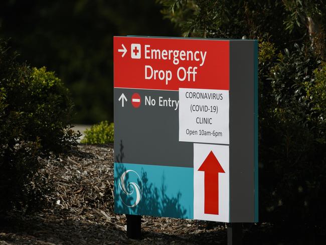 Northern Beaches Hospital has set up an exclusive area for people suffering from systems of the coronavirus. Photo: Tim Pascoe