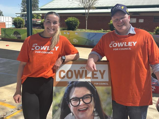 Candidate helpers Malise Sullivan and Andy Leathem.