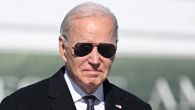 US President Joe Biden walks to board Air Force One at Joint Base Andrews in Maryland.