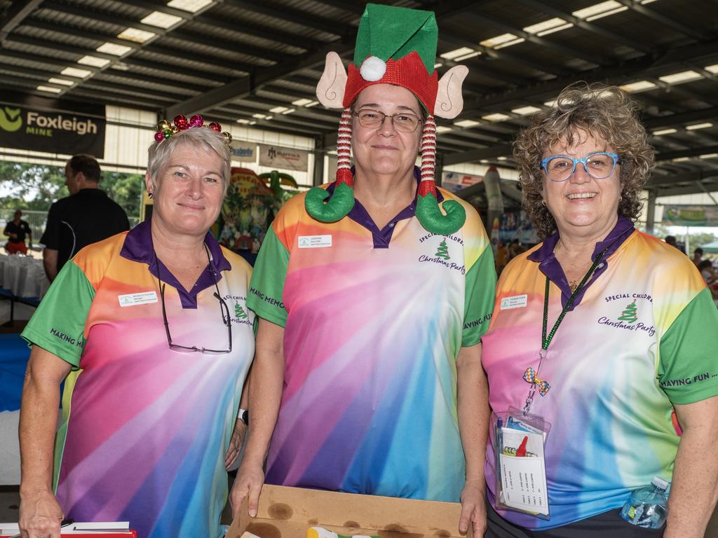 Michelle Giuliani, Josephine Macario and Annemarie Hodson at Special Childrens Christmas Party Mackay Saturday 19 Novemeber 2022. Picture: Michaela Harlow