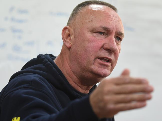 United Firefighters Union chief Peter Marshall is seen at the union's Fitzroy headquarters in Melbourne, Friday, June 22, 2019. (AAP Image/Julian Smith) NO ARCHIVING