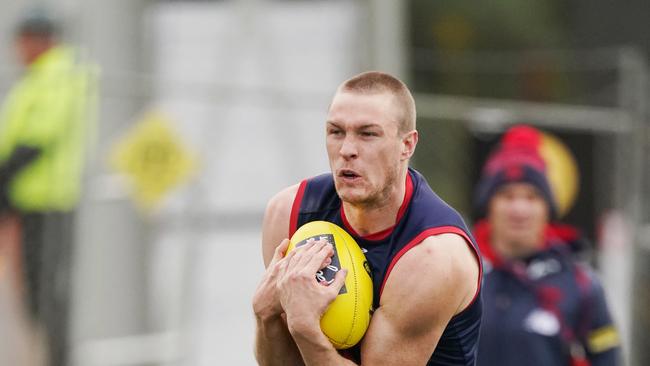 Tom McDonald takes a mark at training. Picture: AAP Image/Michael Dodge