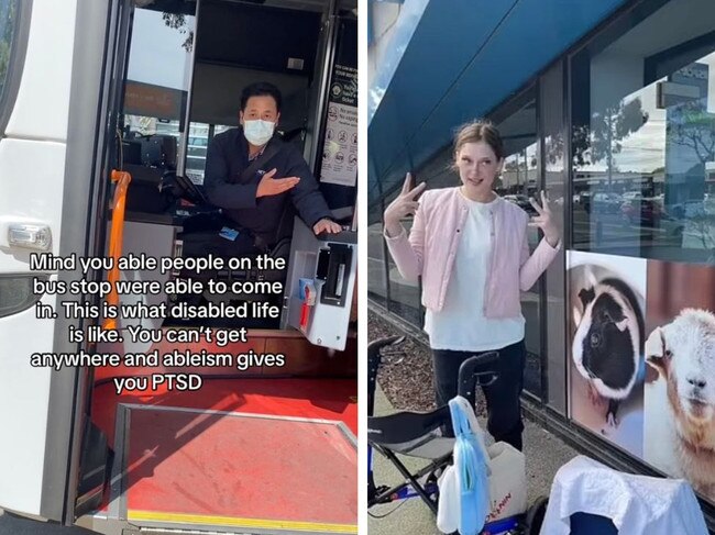 A 23-year-old disabled woman has sparked an online debate after accusing a Melbourne bus driver of being “ableist” for denying her entry onto a bus.