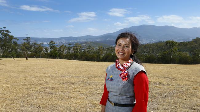 Aran Development’s Tasmanian representative Sommai Kelly at the site. Picture: MATT THOMPSON