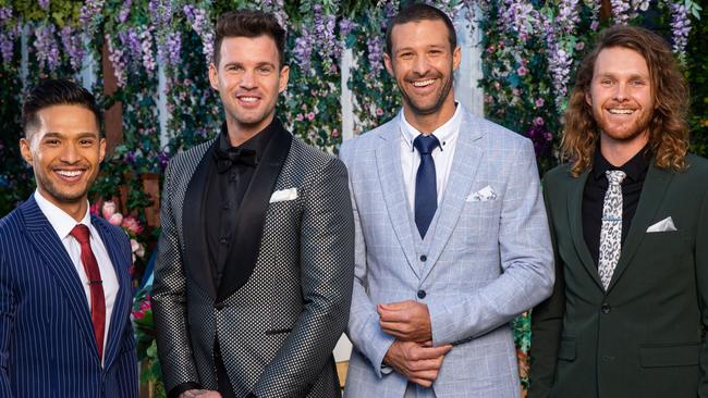 The Bachelorette 2020’s SA contestants are Sajed Bakhsh, James "Harry" Harris, Pete Mann and Andrew Thomas. Picture: Channel 10