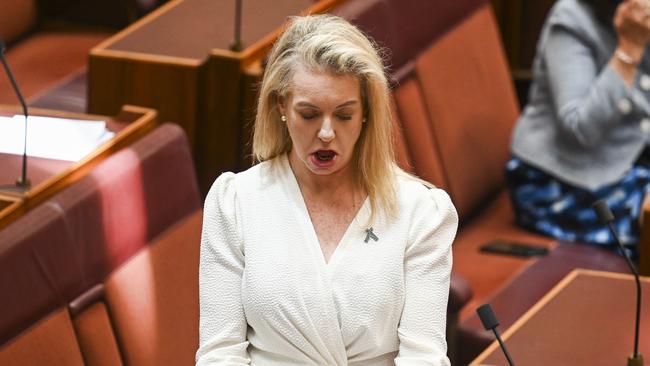 Nationals senator Bridget McKenzie has taken issue with Jim Betts’s choice of clothing and its possible political message. Picture: NCA NewsWire / Martin Ollman