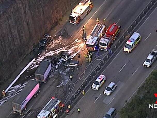 a man will face court later this month over an horrific crash on the M1 Picture: Seven News